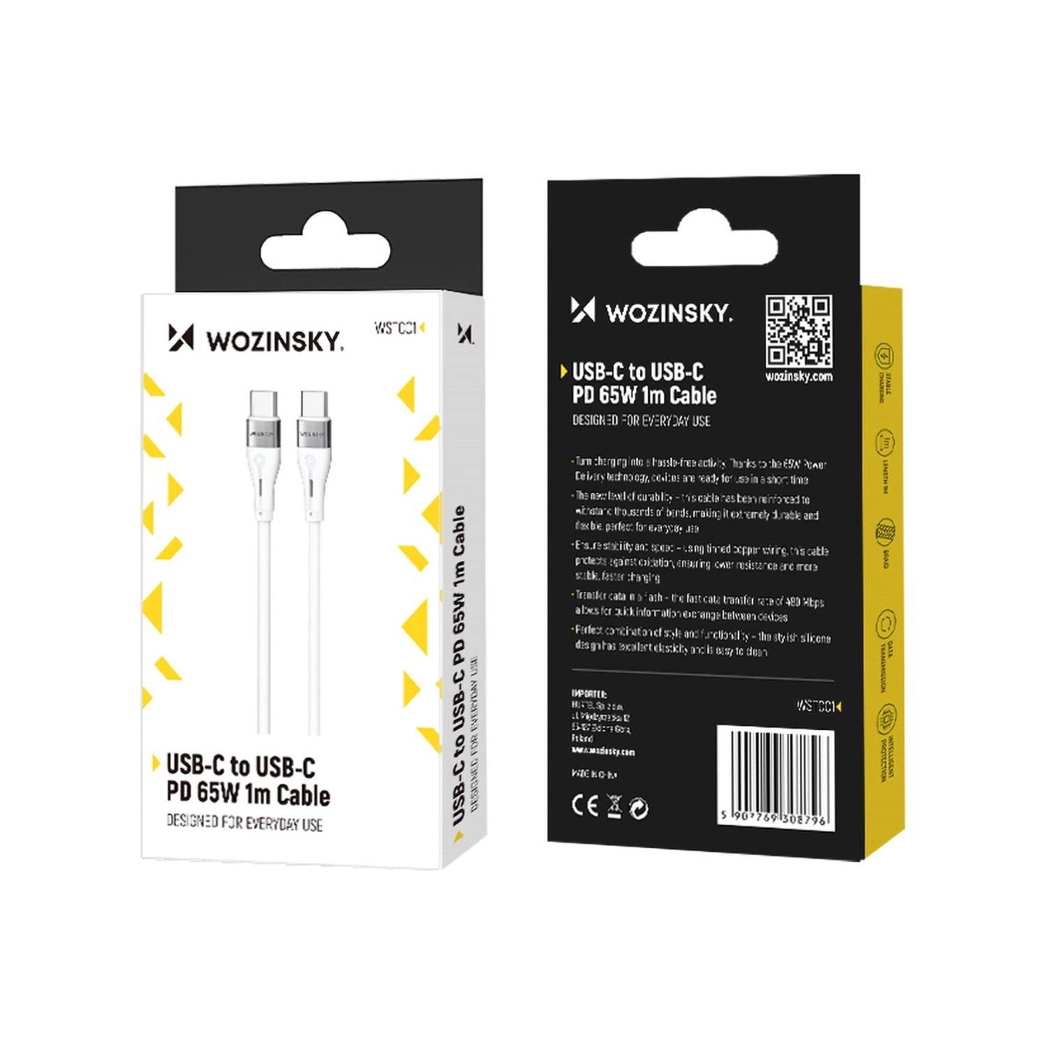 USB-C - USB-C (Typ-C) Ladekabel 65W PD Datenkabel 1 Meter