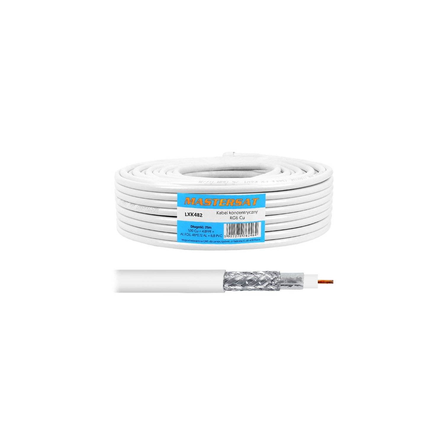 Koaxialkabel 25m - für DVB-T-, Radio- und Multiswitch-Systeme - 1Cu 48x0