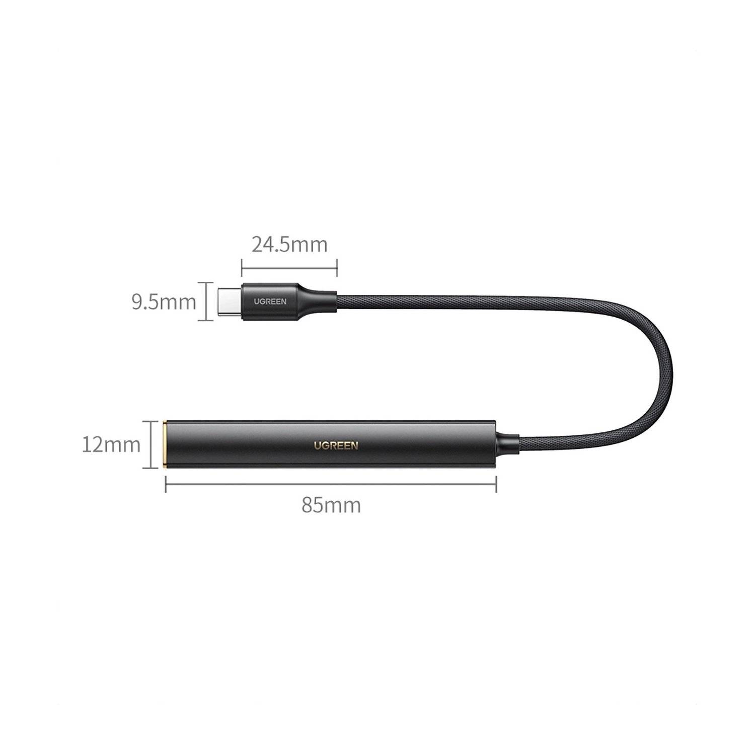Adapter - CM545 DAC-Kopfhörerverstärker von USB-C auf 3,5-mm-Miniklinke – Schwarz