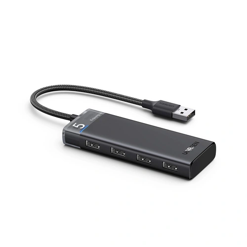 Adapter - HUB - CM653 HUB mit 4 USB-A-Anschlüssen und USB-A-Stromkabel – Schwarz Adapter - HUB - CM653 HUB mit 4 USB-A-Anschlüssen und USB-A-Stromkabel – Schwarz