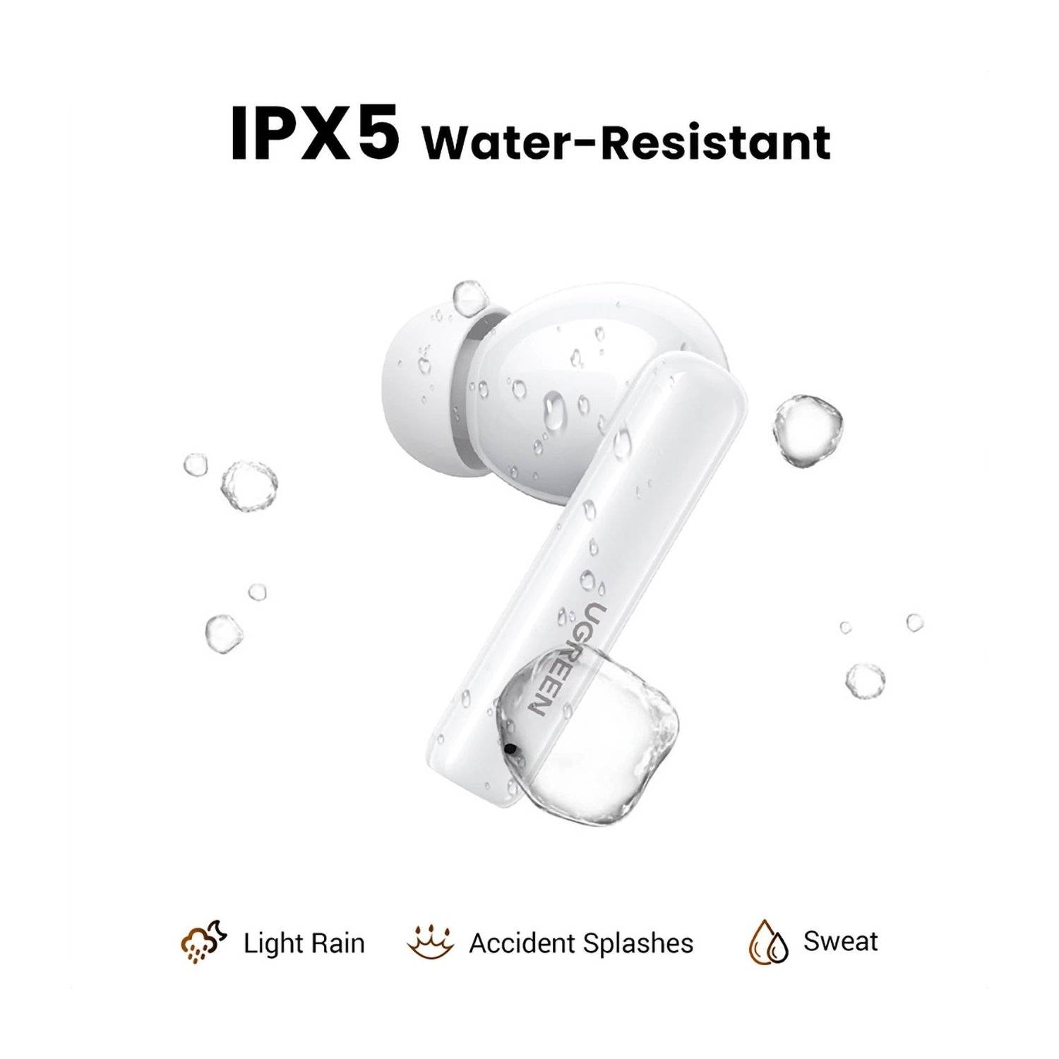 In-Ear-Kopfhörer HiTune T6 kabellose Kopfhörer mit ANC-Funktion + USB-A – USB-C-Kabel – Weiß