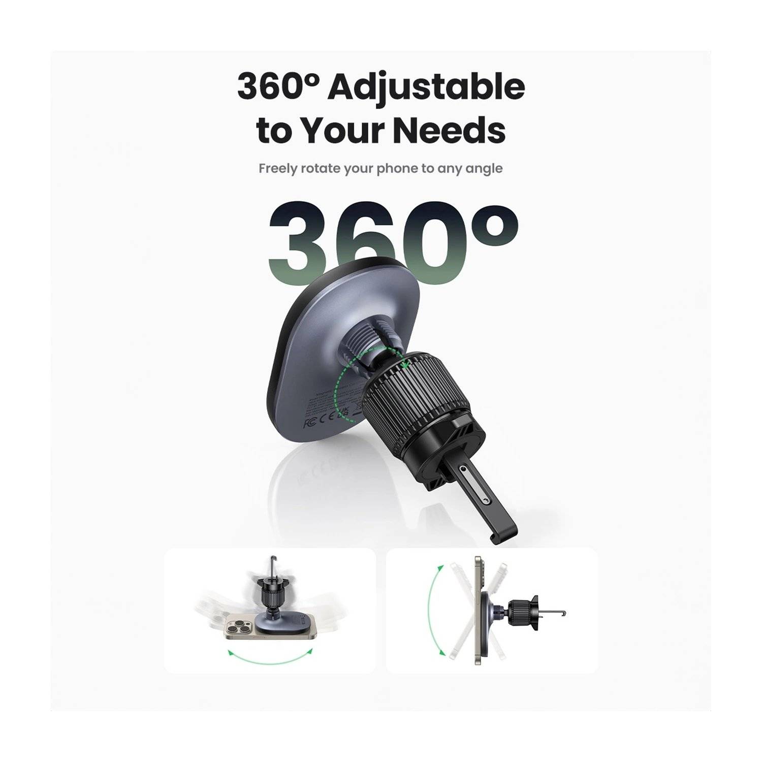 Handy-Halterung CD345 magnetischer Autohalter für Lüftungsschlitze – schwarz