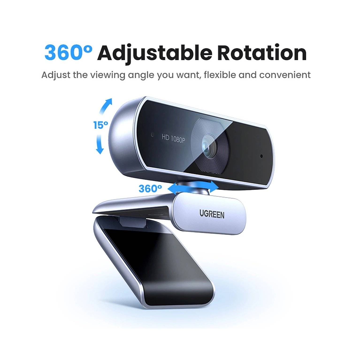 Webcam - CM678 USB-HD-Webcam – Grau - 360-Grad-Drehung