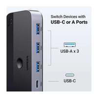HUB - Adapter - CM662 USB 3.0 Switch 2-in-4 Switch + 2x USB-A Kabel - Schwarz HUB - Adapter - CM662 USB 3.0 Switch 2-in-4 Switch + 2x USB-A Kabel - Schwarz