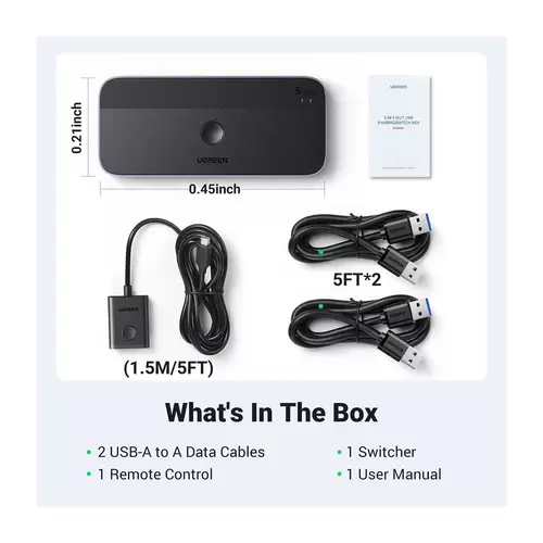 HUB - Adapter - CM662 USB 3.0 Switch 2-in-4 Switch + 2x USB-A Kabel - Schwarz HUB - Adapter - CM662 USB 3.0 Switch 2-in-4 Switch + 2x USB-A Kabel - Schwarz