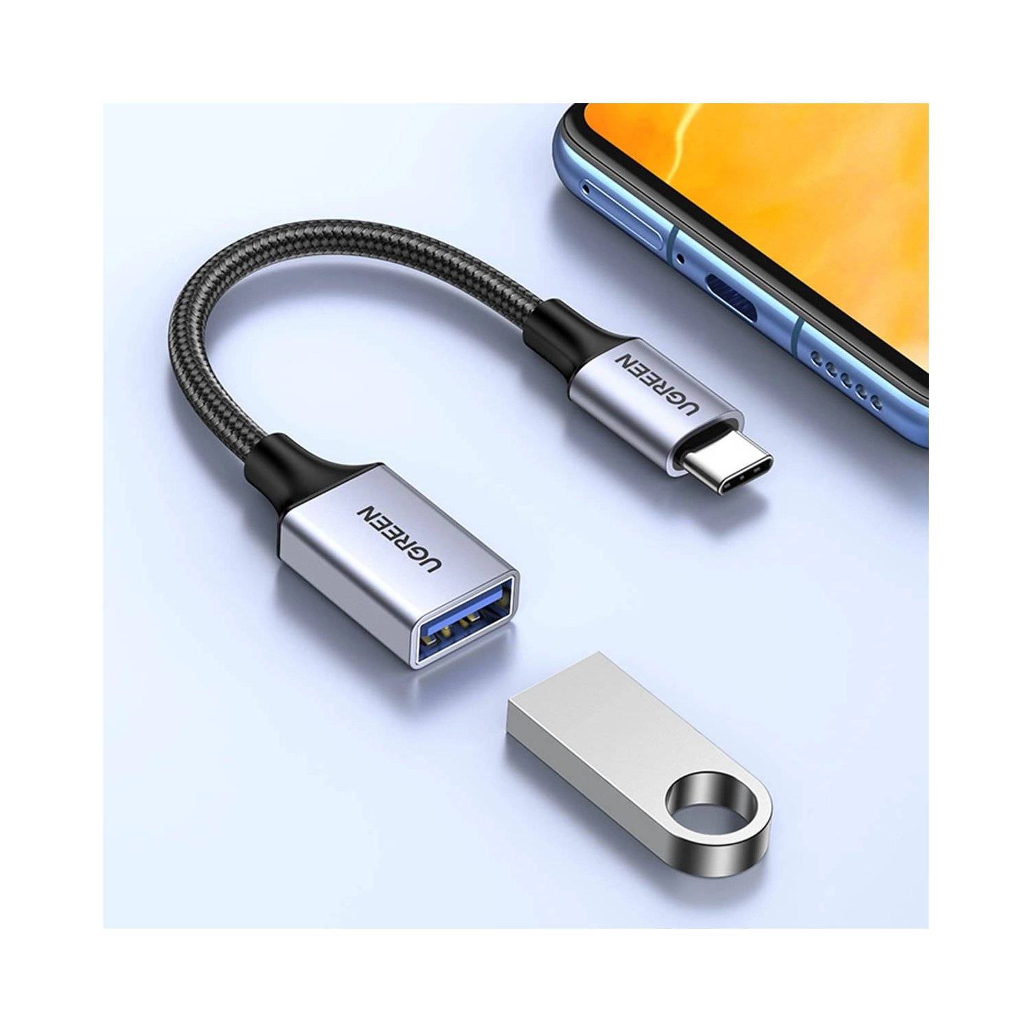 0,15m schwarz (US378) - OTG Adapterkabel USB-C (männlich) - USB-A (weiblich) 5Gb/s