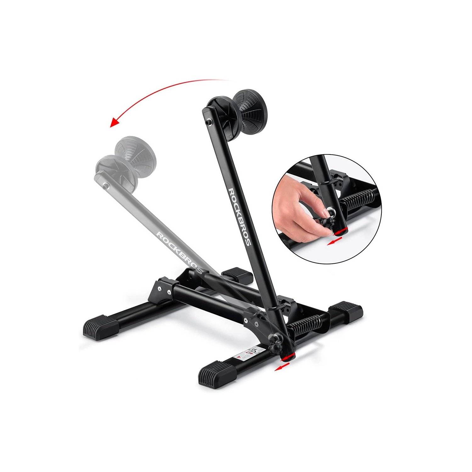 Fahrradhalterung - faltbarer Fahrradständer – schwarz - Befästigung an Vorder- oder Hinterrad