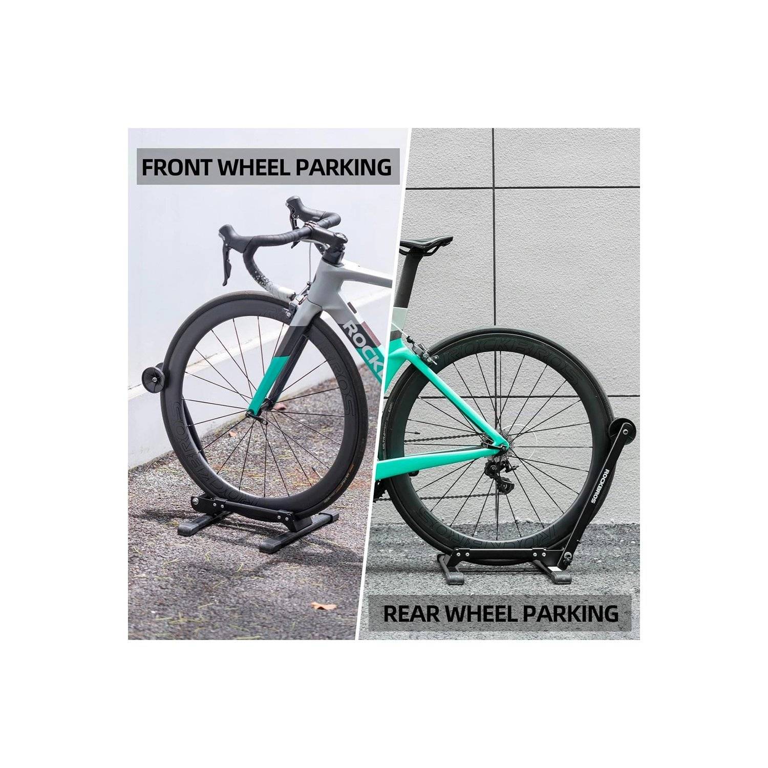 Fahrradhalterung - faltbarer Fahrradständer – schwarz - Befästigung an Vorder- oder Hinterrad