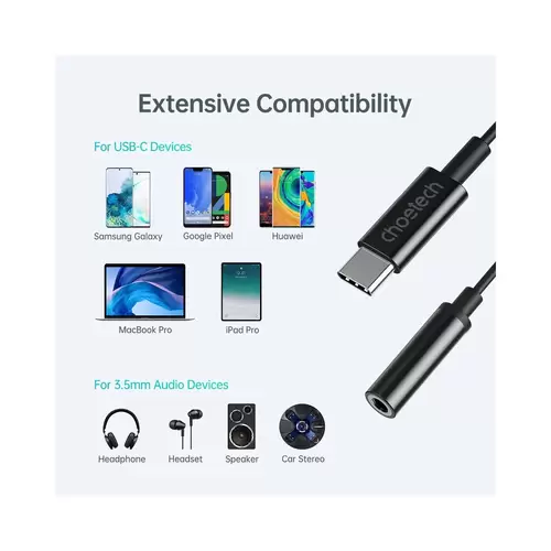 AUX-Adapter - Schwarz AUX003 USB-C/DC 3,5 mm Audio-Adapter 11cm Kabel AUX-Adapter - Schwarz AUX003 USB-C/DC 3,5 mm Audio-Adapter 11cm Kabel