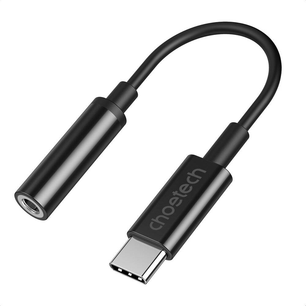 Choetech USB-C auf 3,5 mm Klinken-Adapter, AUX003, DAC-Chip, schwarz, 11 cm