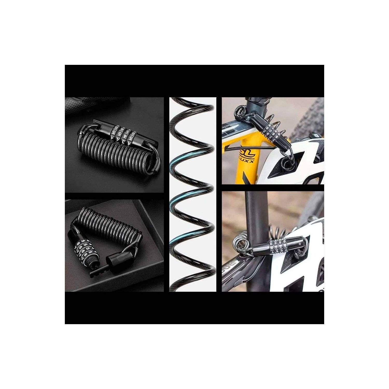 Fahrradschloss mit Zahlenkombination – Schwarz - Schloss mit bis zu 1,5 m Länge