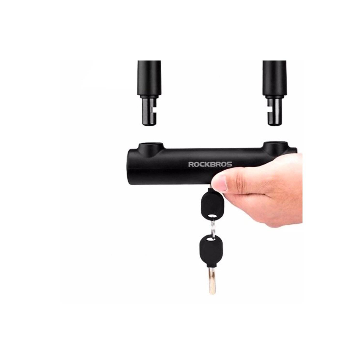 Bügelschloss mir 3 Schlüsseln - Fahrradschloss RKS610-BK Schwarz