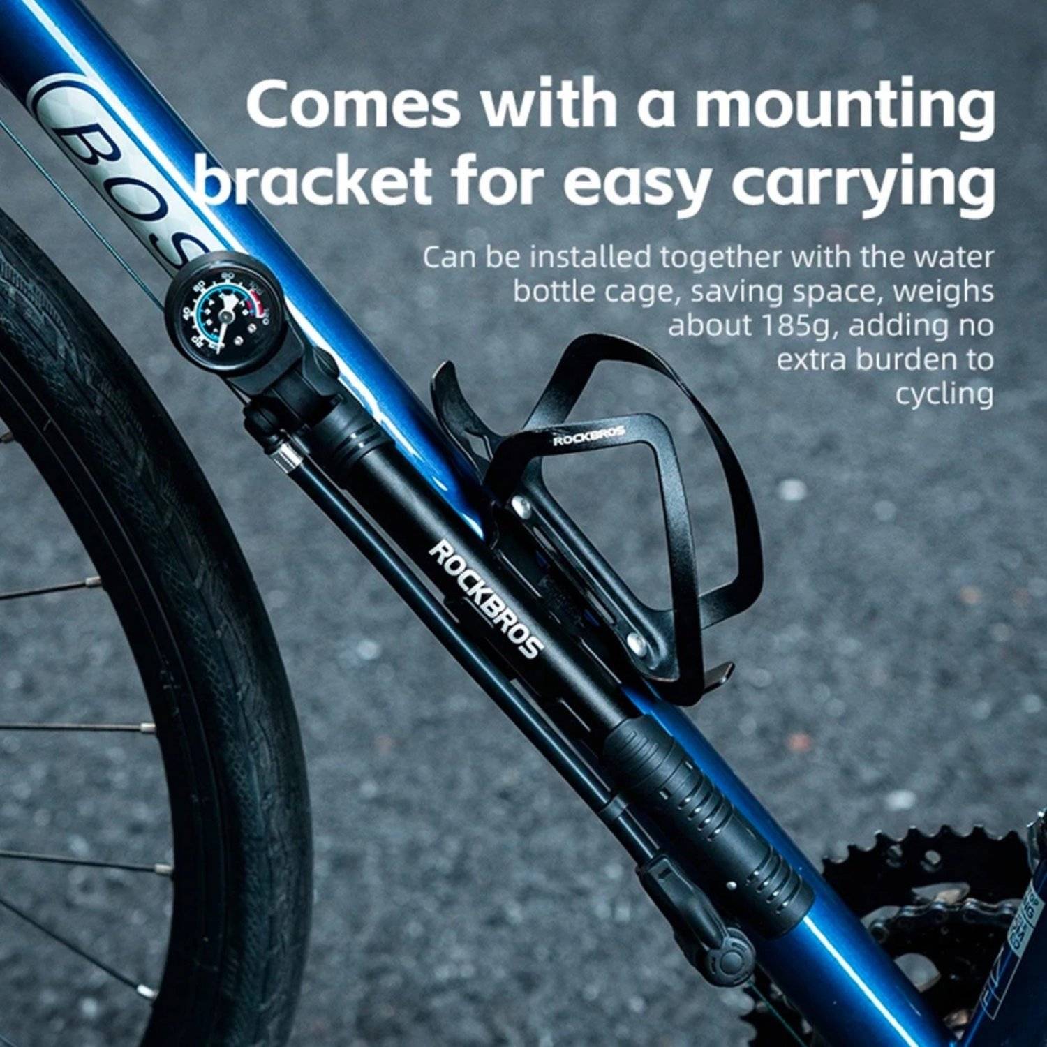 Fahrradpumpe mit Manometer – Schwarz Passend für verschiedene Fahrradtypen