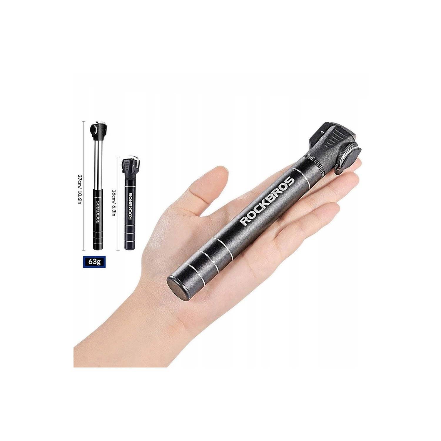 Handliche Pumpe zur montage am Fahrrad - JG-1040B Fahrradpumpe klein – Schwarz