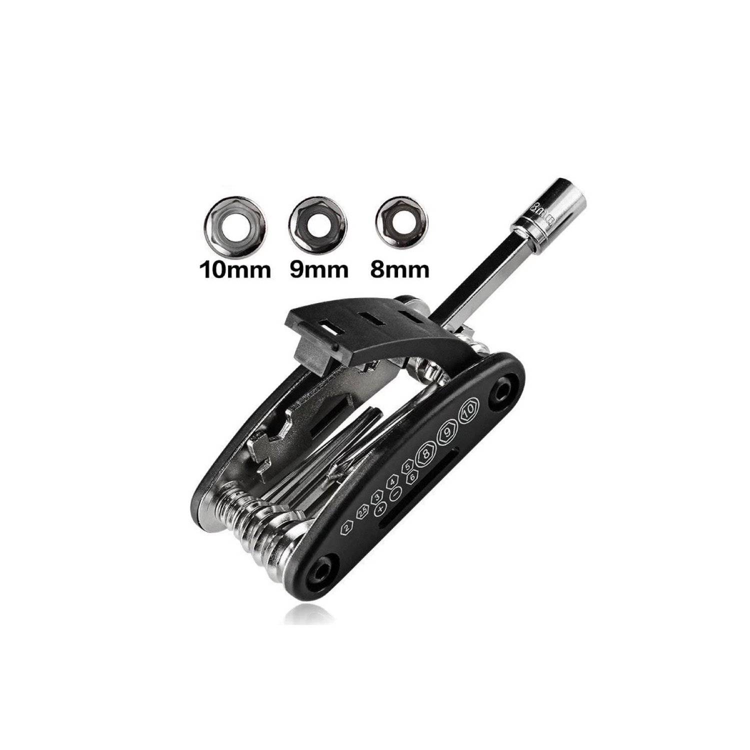 16-in-1-Multitool für die Fahrradreparatur – Schwarz GJ1601 - Zuverlässiger Helfer für Unterwegs