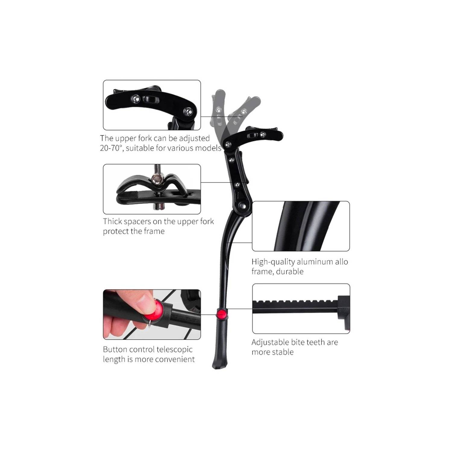 Fahrradständer – Schwarz - JC1005BK Aluminium Ständer - 24 bis 29 Zoll Kompatibilität