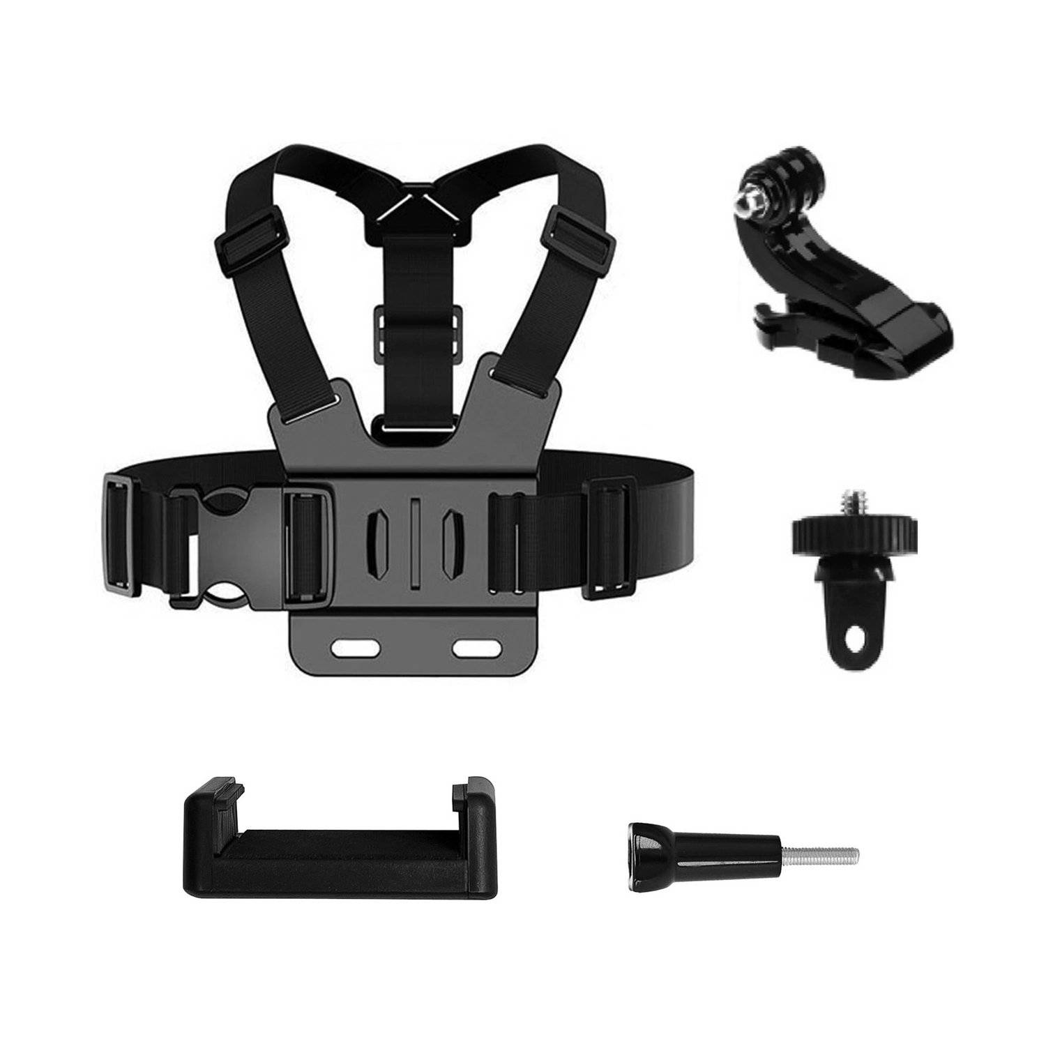 Brustgurt Zubehörset 5in1 Kompatibel mit GoPro, DJI, Insta360, SJCam, Eken Sportkameras (GoPro 5 in 1 Brustgurt)