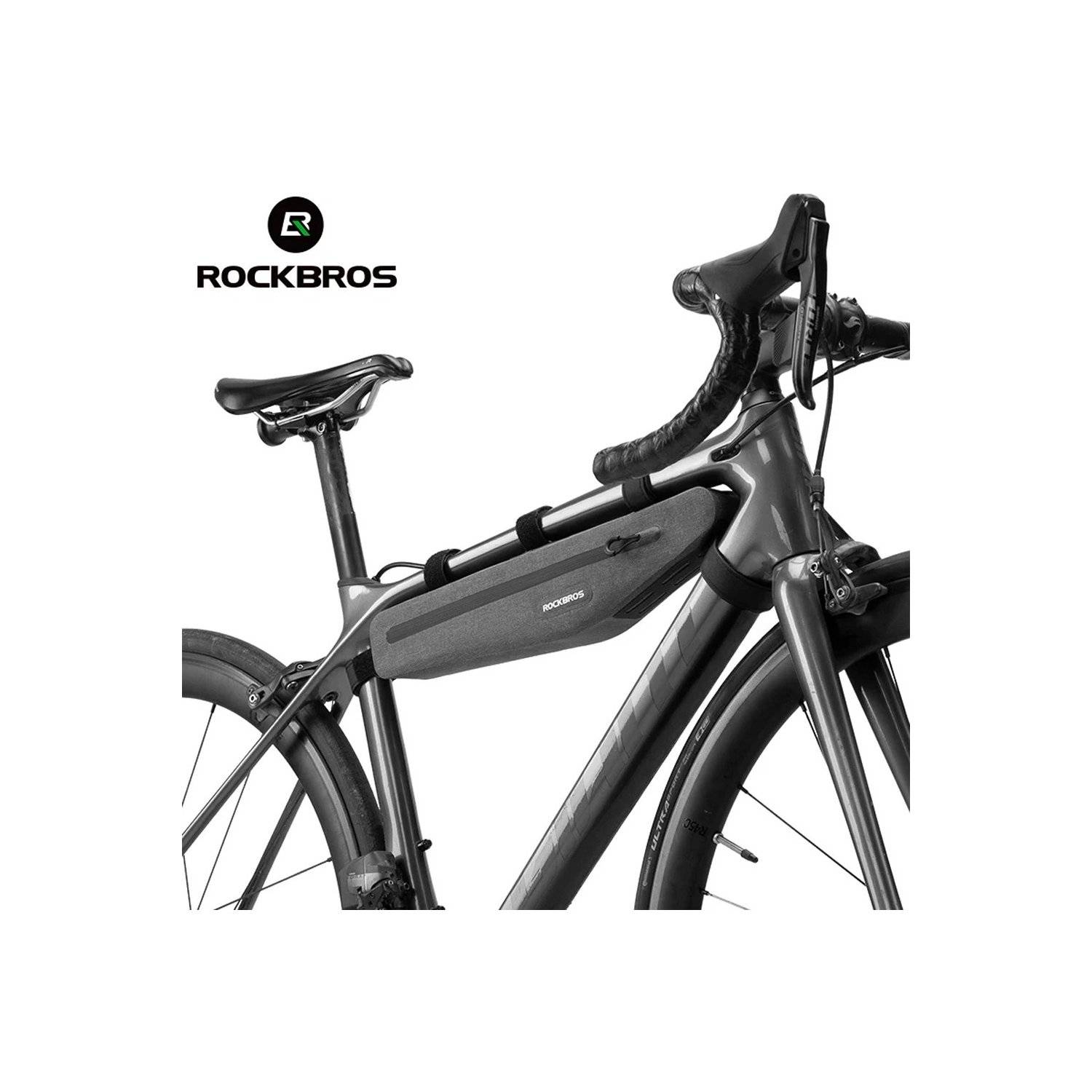 Wasserdichte Fahrradtasche für Rahmen – Grau AS-052 - für Fahrradschloss Pumpe