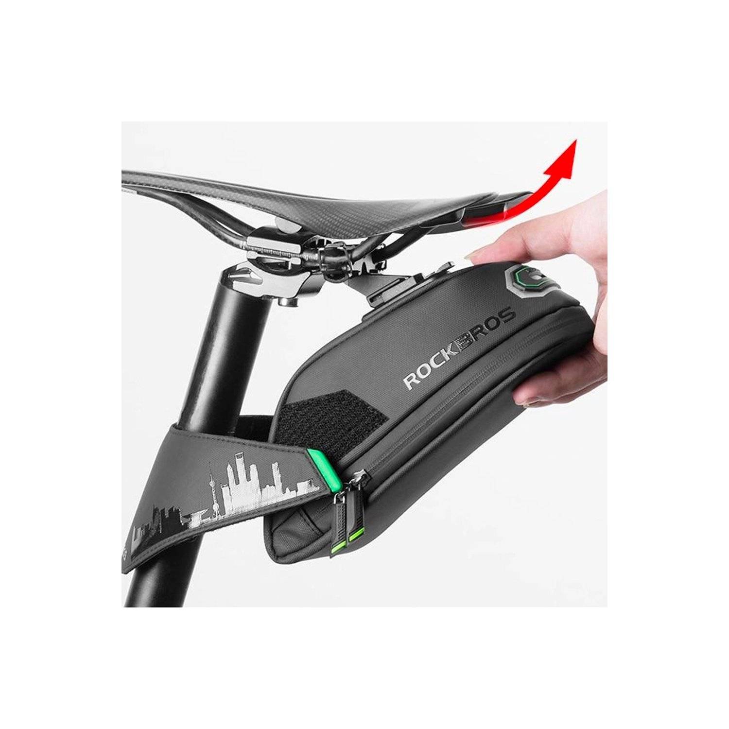 Fahrradtasche unter dem Sattel - Schwarz C27-1 - Fassungsvermögen 1,5 l