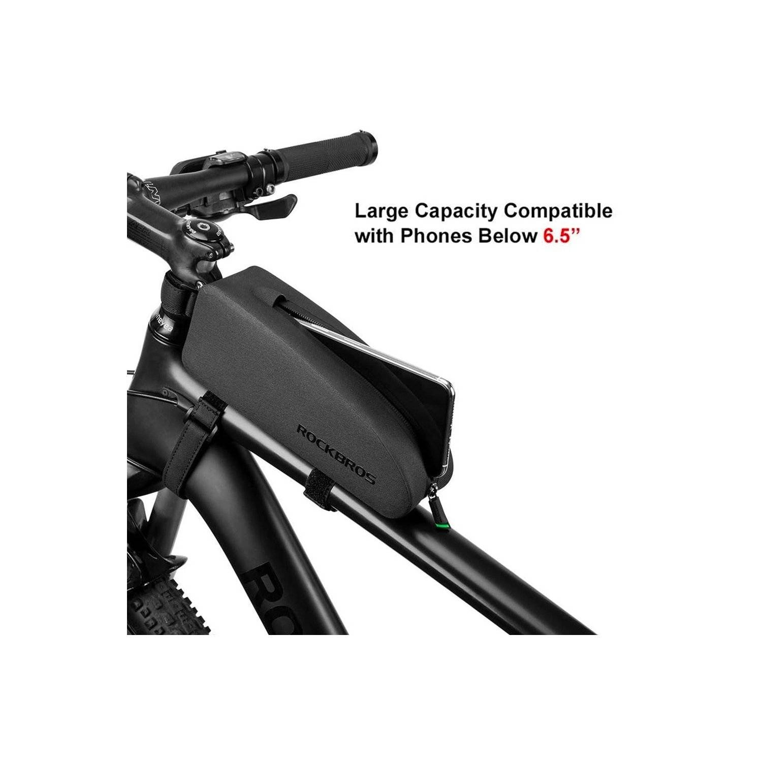 Fahrradrahmentasche wasserdicht 1,6 l - Schwarz Fassungsvermögen 1,6 l