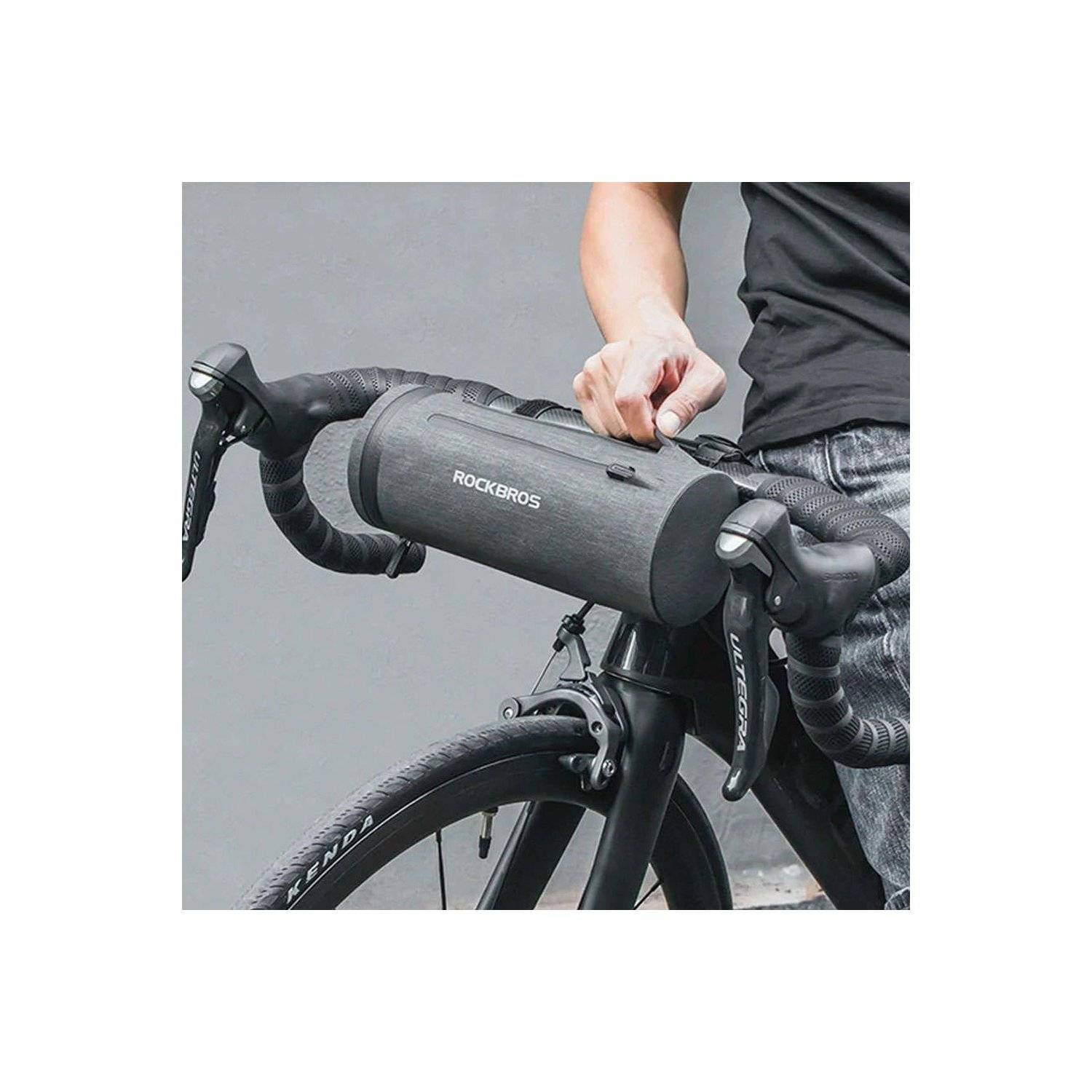 Lenkradtasche Fahrradtasche mit 2 l Fassungsvermögen - wasserdichte Lenkertasche – schwarz