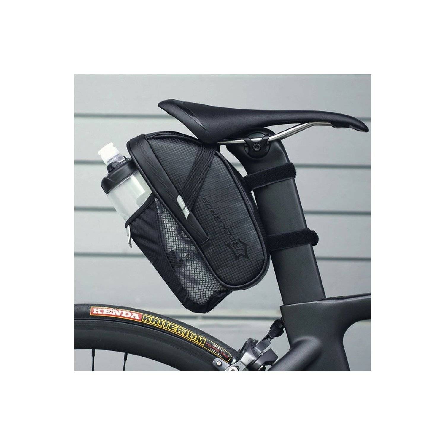 Tasche C7-1 wasserdichte Fahrradtasche mit Sattelbefestigung 1,5l Fassungsvermögen - Schwarz