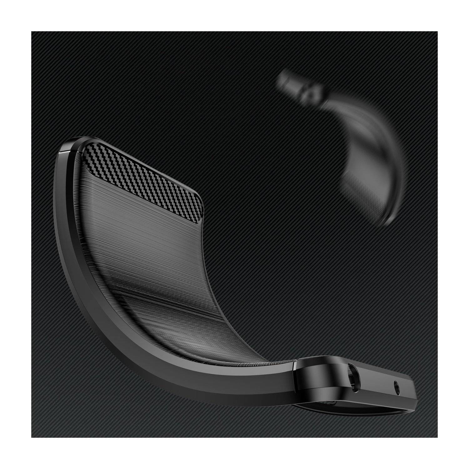 Carbon Case Hülle kompatibel mit Xiaomi Redmi Note 13 Pro 5G flexible Silikon-Carbon-Hülle schwarz