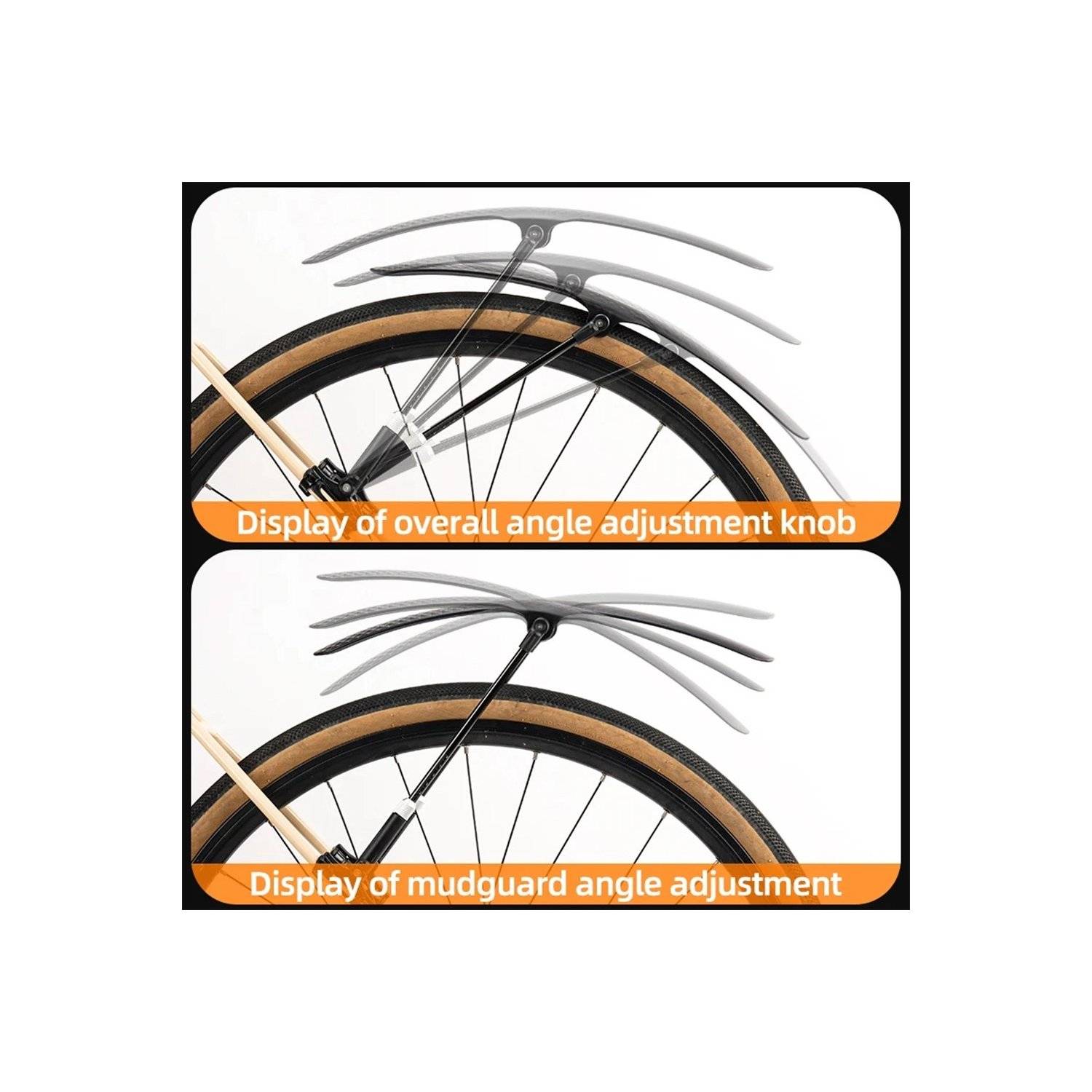 Fahrradschutzblech, universal, verstellbar – Schwarz - 28210007001 - Verstellbereich : 28 - 32 cm