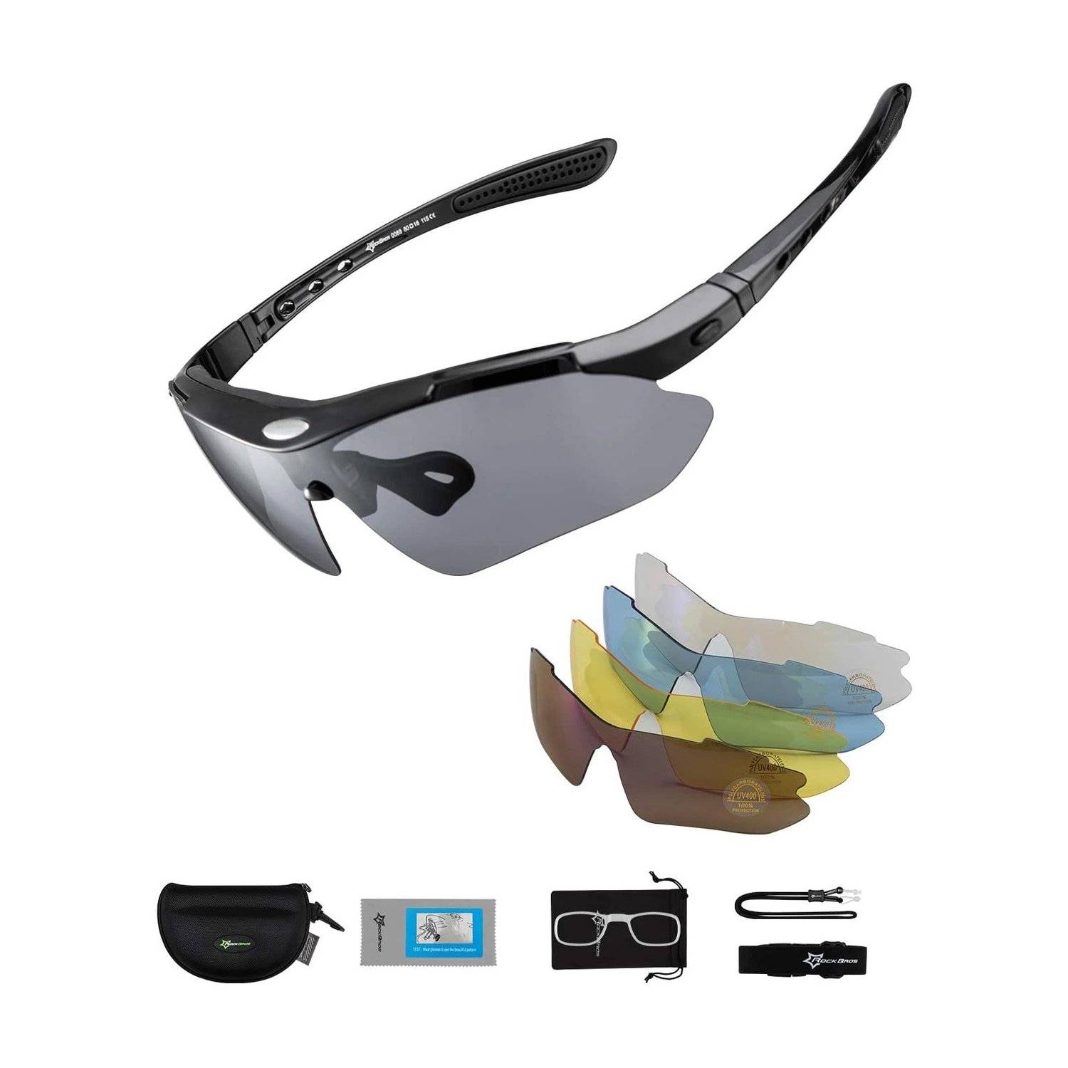 Polarisierte Fahrradbrille – schwarz - Fahrradbrille mit Brillen-Etui