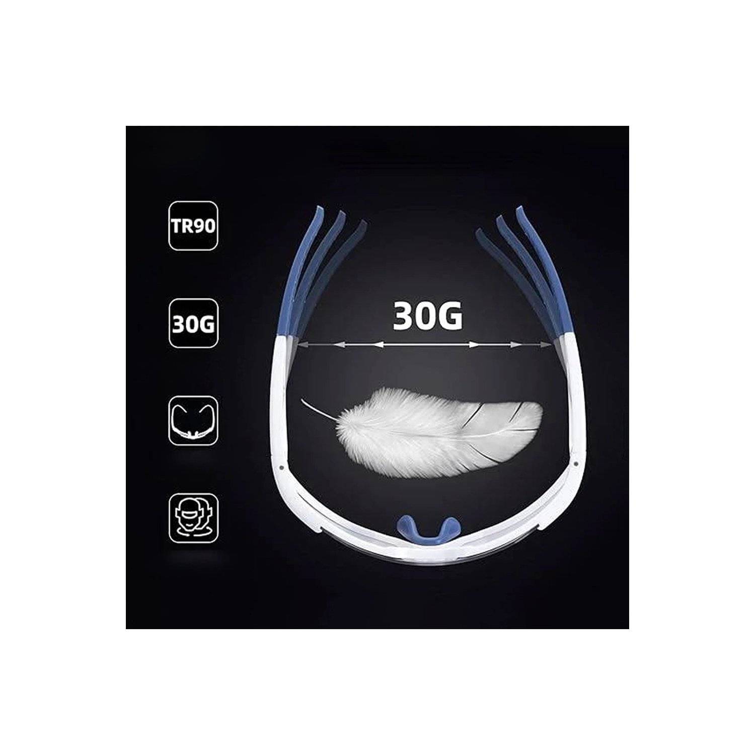 Polarisierende Fahrradbrille – weiß - Sport-Fahrradbrille mit Etui und Zubehör