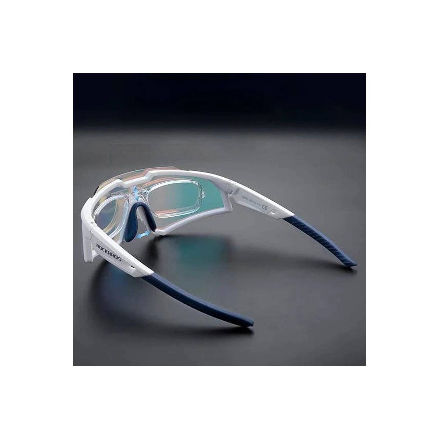 Polarisierende Fahrradbrille – weiß - Sport-Fahrradbrille mit Etui und Zubehör