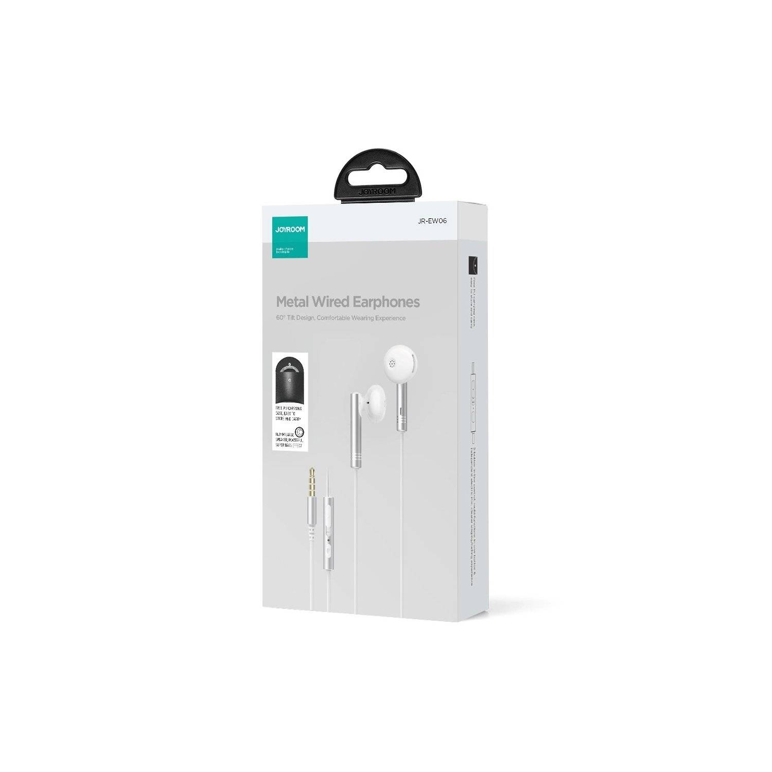 Wired Series JR-EW06 kabelgebundene Kopfhörer, Metall – Silber und Weiß