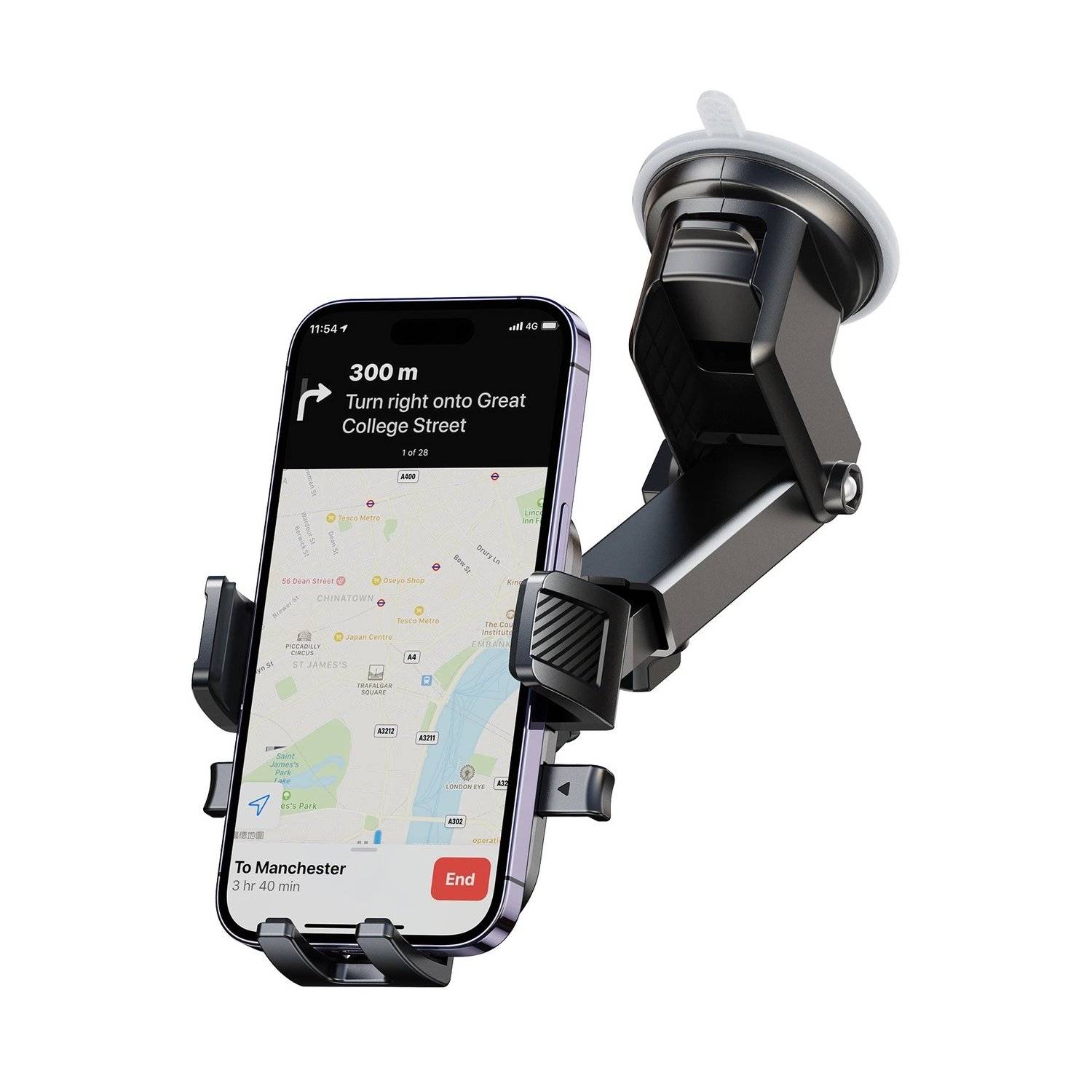 Autotelefonhalter am Armaturenbrett – Schwarz - SmartPhone-Halterung mit Saugnapf
