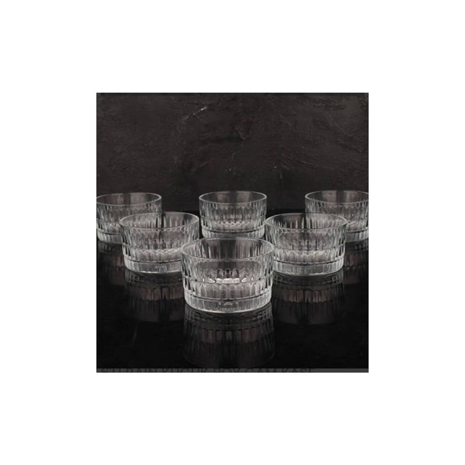 Rain 6er Schalen set aus Glas, quadratische Snackschalen, Dessertschale