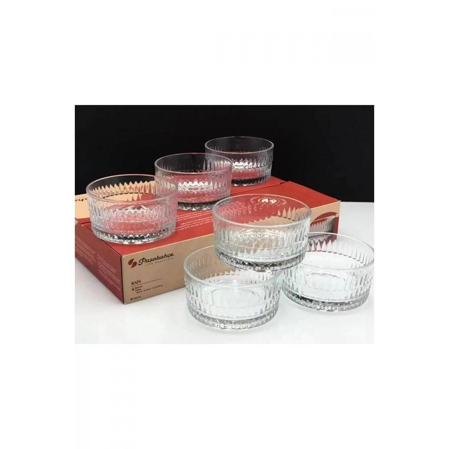 Rain 6er Schalen set aus Glas, quadratische Snackschalen, Dessertschale