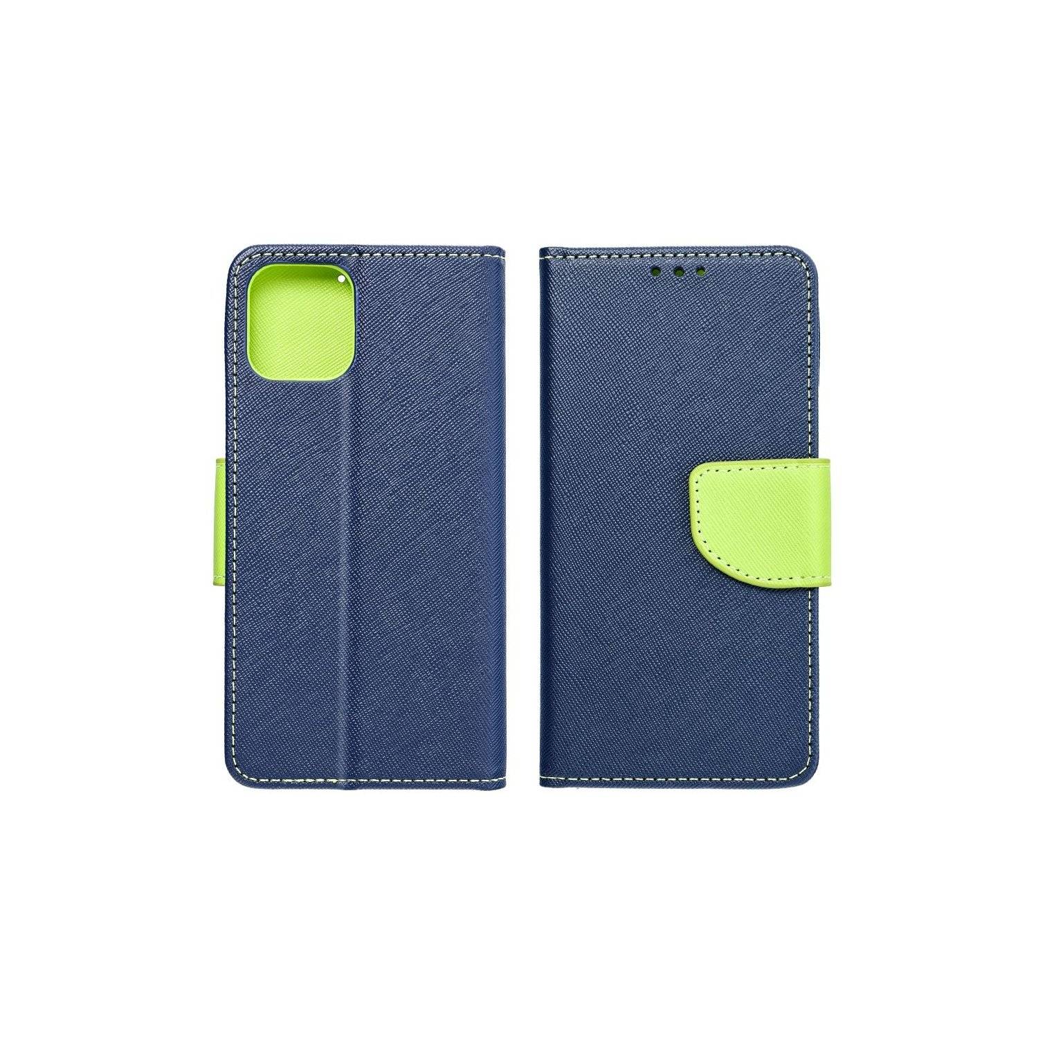 Buch Tasche "Fancy" kompatibel mit Motorola Moto G24 / G04 Etui mit Standfunktion, Kartenfach Blau-Grün