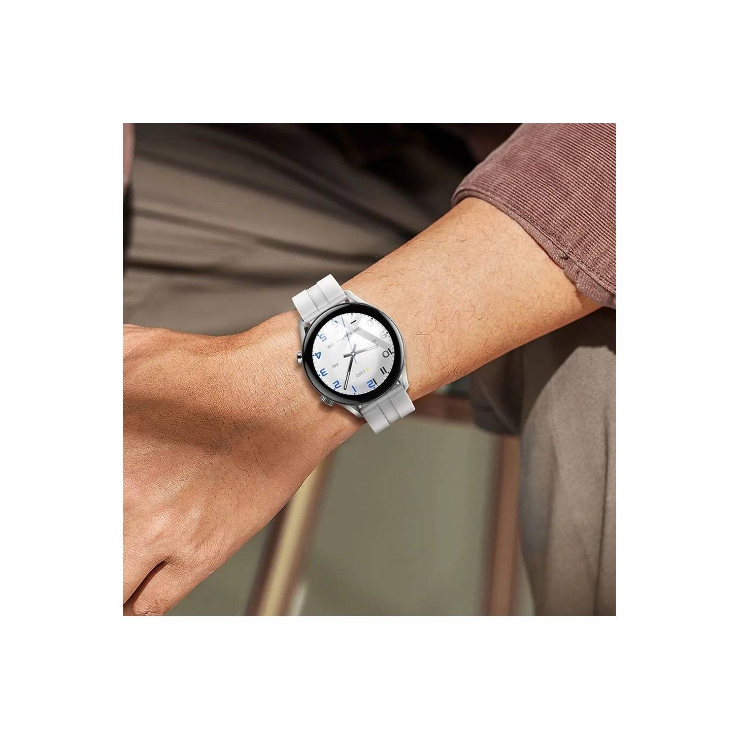 Smartwatch mit Anruffunktion Y7 Pro silber - 128 MB Bluetooth v5.0 - kompatibel mit iPhone und anderen SmartPhones