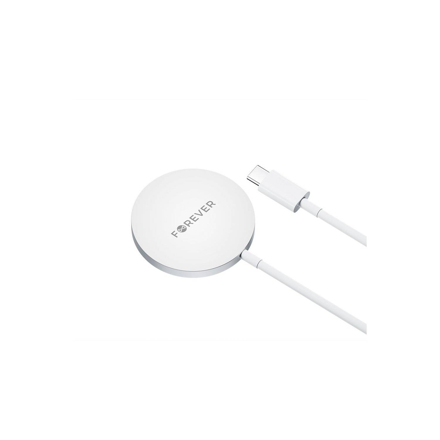 Magnetisches kabelloses Ladegerät 15W grau - induktives Ladegerät mit 1 m Kabel