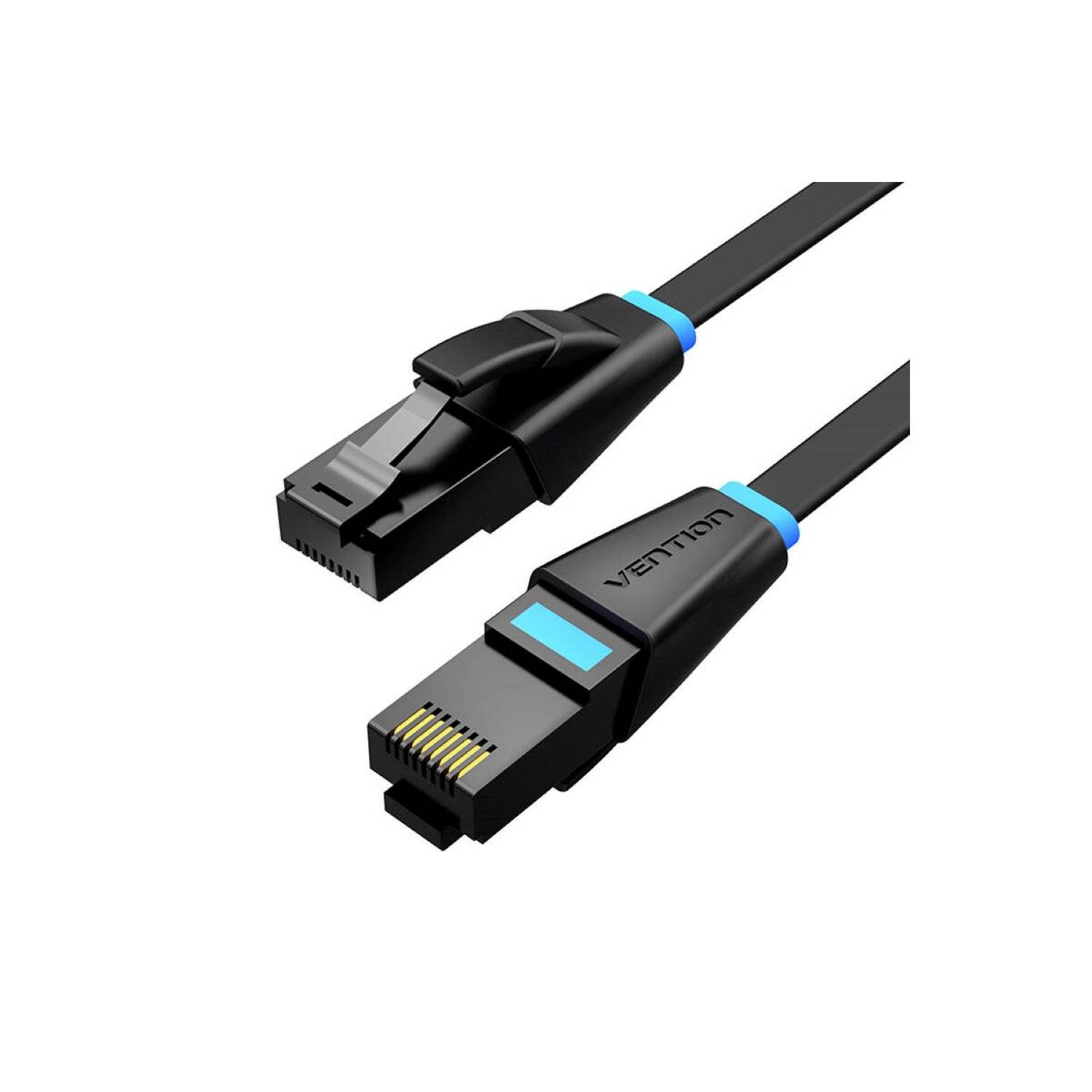 Flaches Netzwerkkabel UTP CAT6 Ethernet 1000 Mbit/s 35m Schwarz