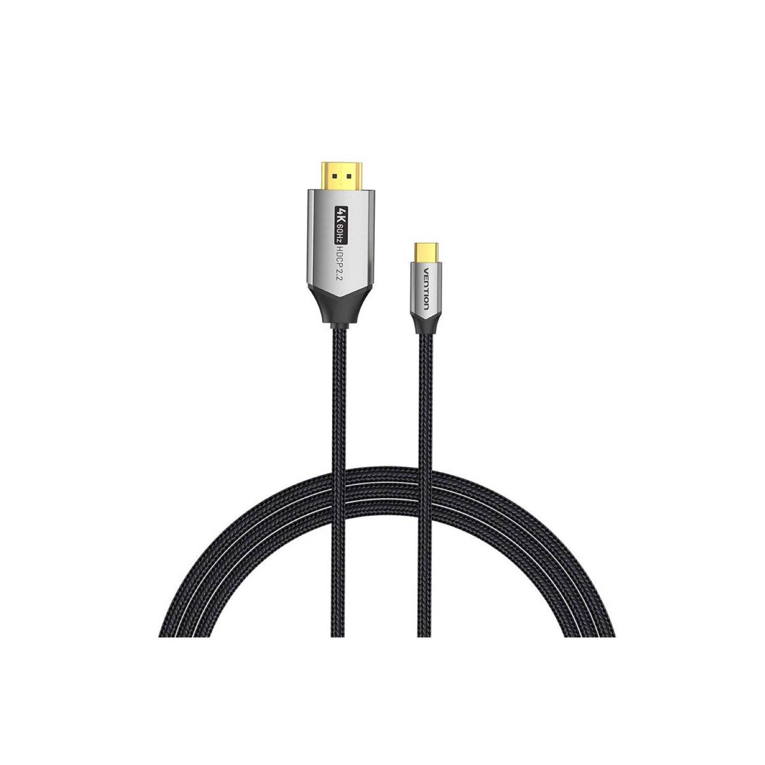 USB-C - HDMI 2.0 Kabel 1,5m, 4K 60Hz (schwarz) Kompatibel mit Geräte mit USB-C-, USB 3.1 Gen2- und neueren Anschlüssen