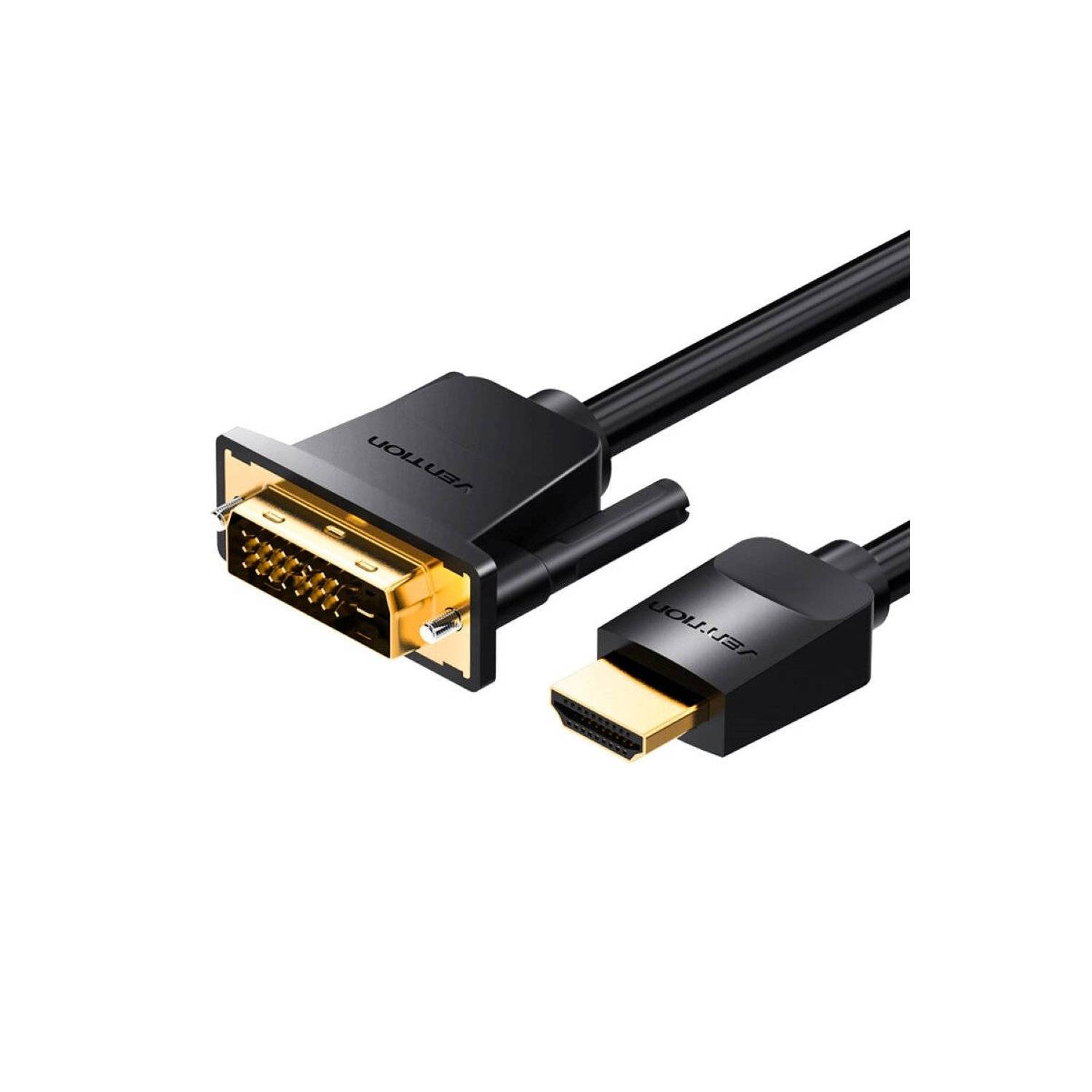 Kabel HDMI oder DVI (24+1) - HDMI-Kabel 1m, 4K 60Hz/ 1080P 60Hz - Schwarz