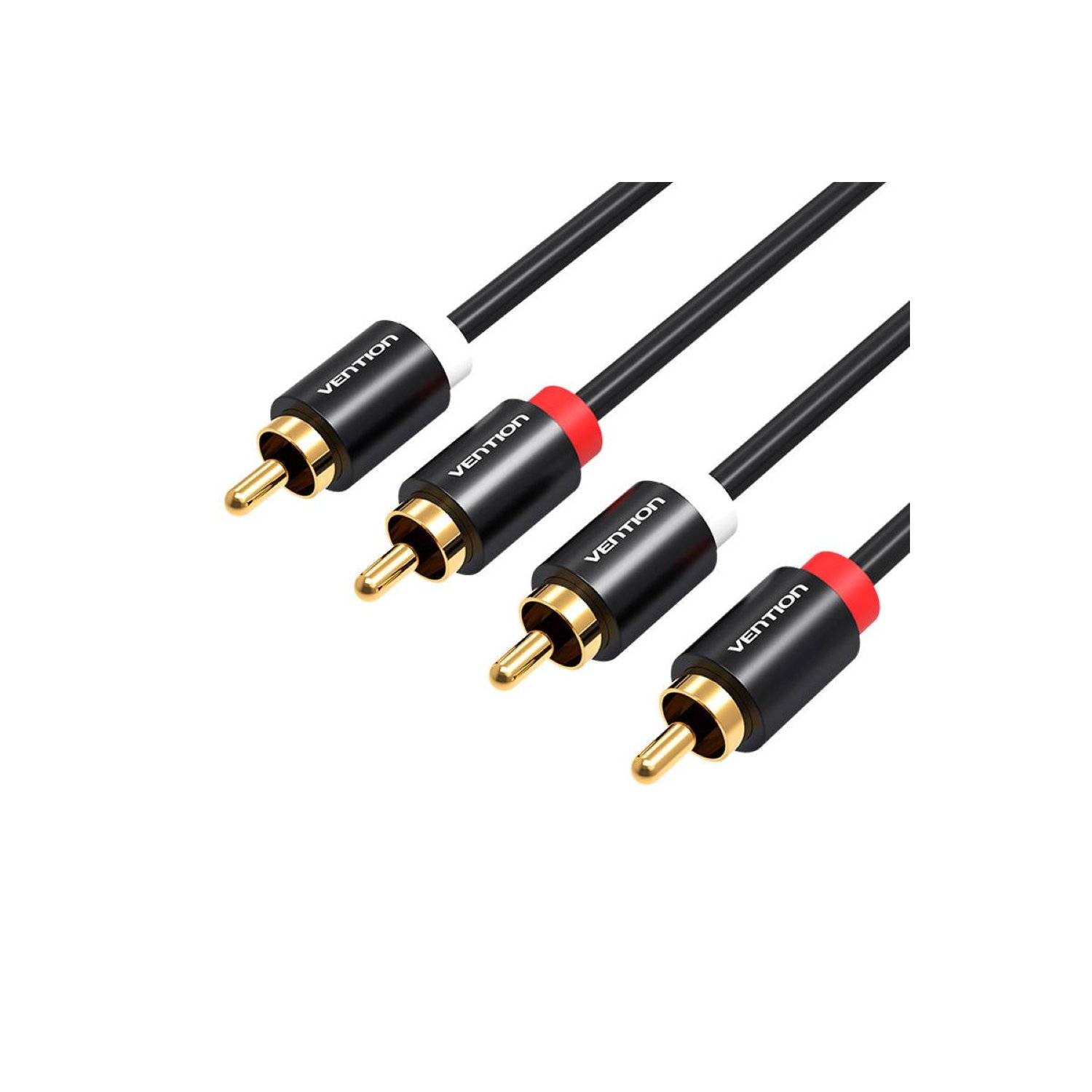 Kabel Audio 2xCinch-Stecker auf 2xCinch-Stecker - Audiokabel 2m (schwarz)