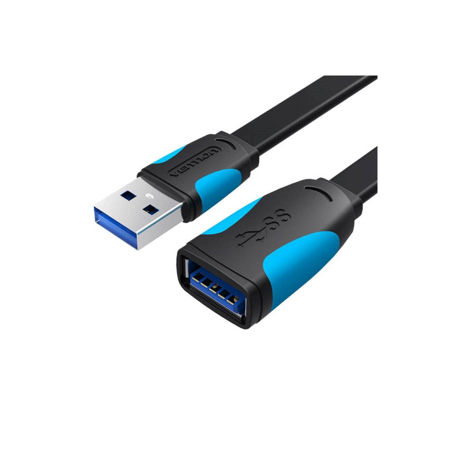 Flacher USB 3.0 Extender - USB-Kabel Adapter 3m Schwarz