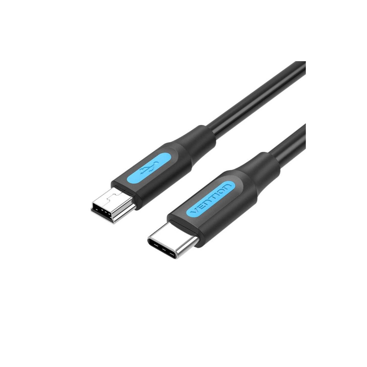 USB-C 2.0 auf Mini-B Kabel - USB-Adapter-Kabel 2A 1m schwarz