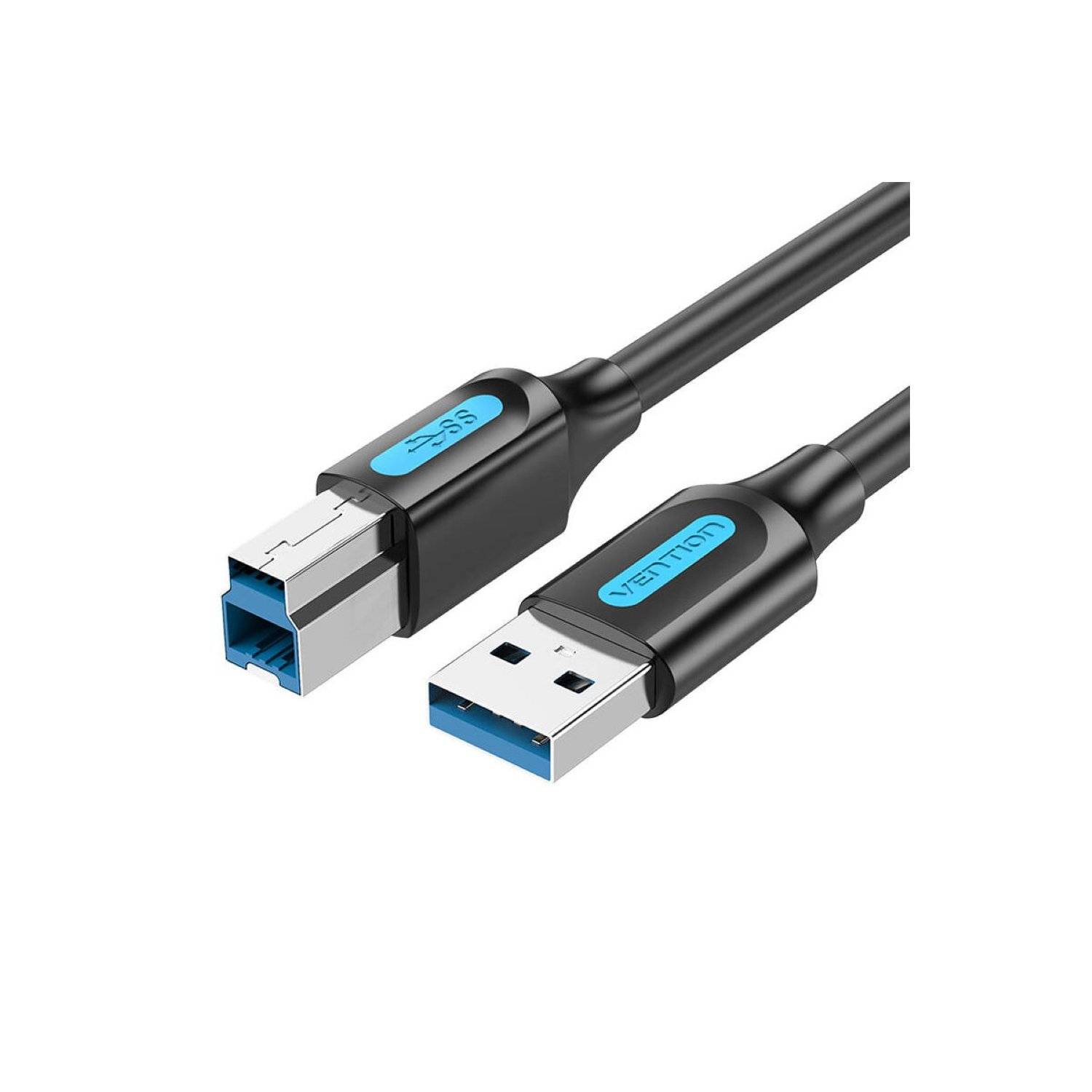 USB 3.0 A auf USB-B Druckkabel - USB-Adapter 2A 0,5m Schwarz aus PVC