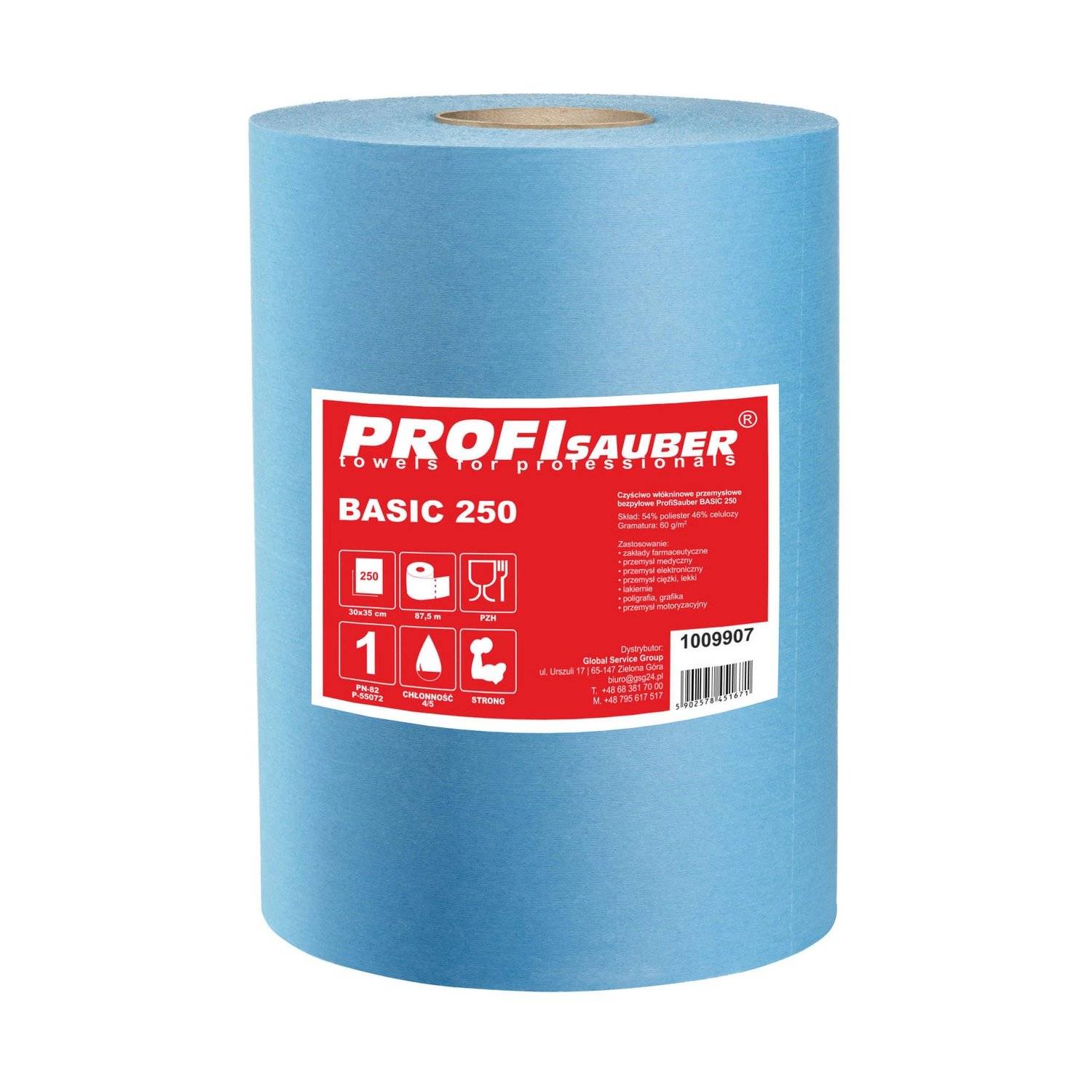 Staubfreies Industrie-Reinigungsvlies - Zusammensetzung aus 54 % Polyester, 46 % Zellulose