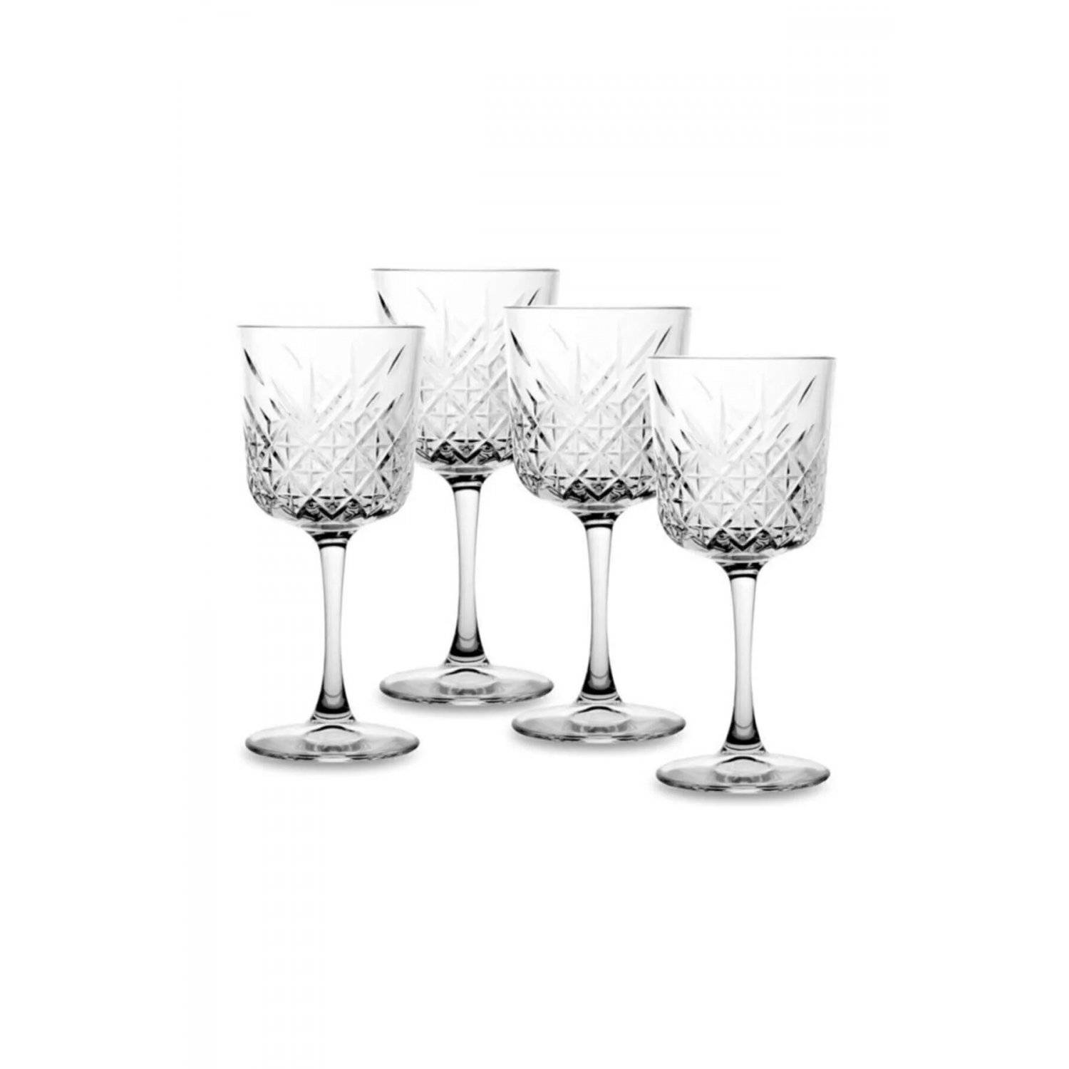 4x Rotweinglas Gin Cocktail Glas „Timeless“ im Kristall-Design