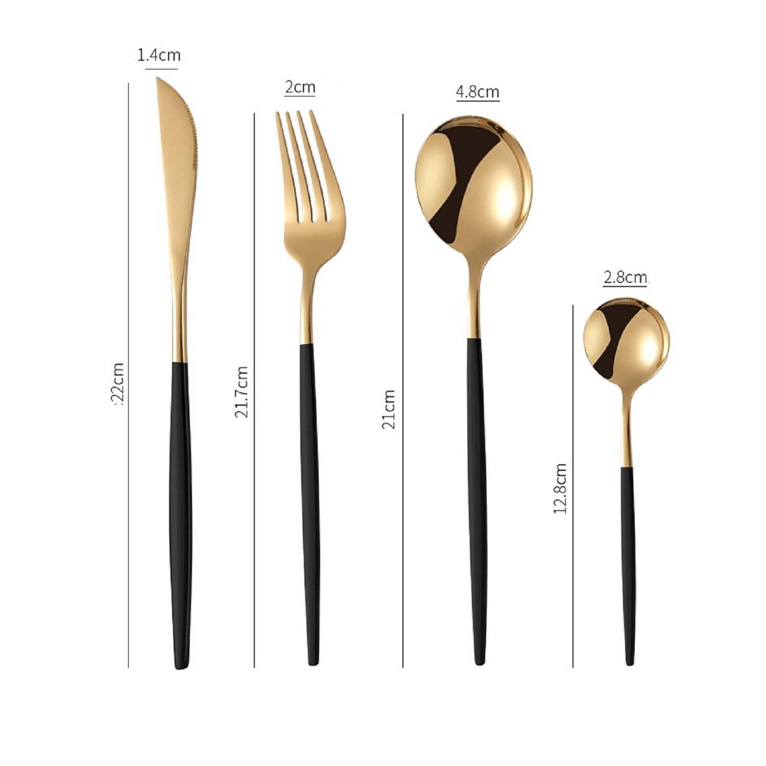 Besteckset Gold 6 Personen 24-tlg Edelstahl Essbesteck Besteck Set Geschenkbox