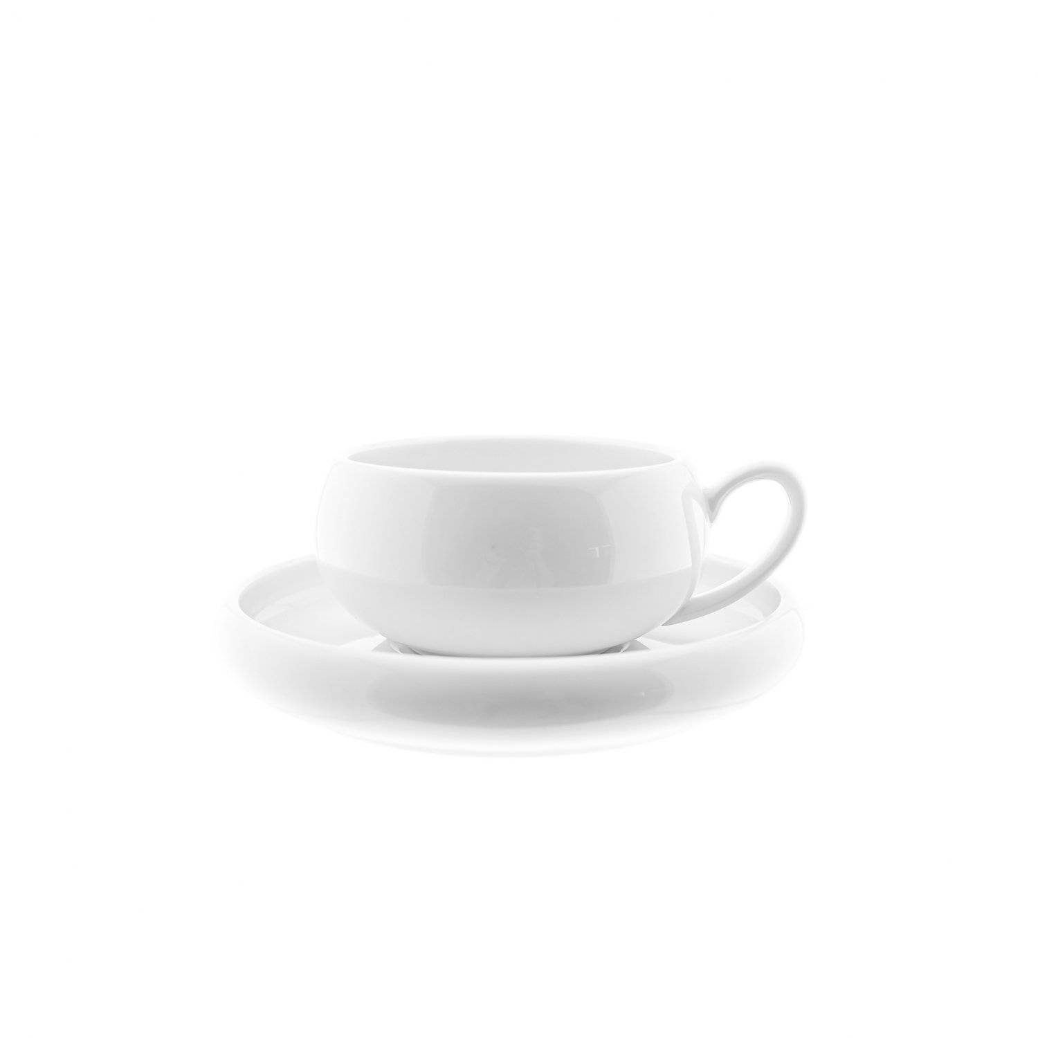 Belicia Kaffetassen-Set mit Henkel und Unterteller 12 Teilig aus Porzellan in Weiß