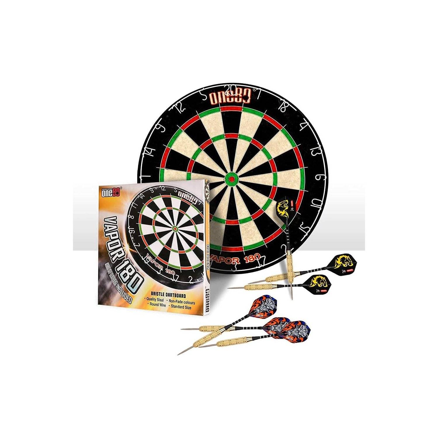 Professional Perfection Dartscheibe mit Pfeilen, Profi Steeldartscheibe aus Sisal, Dartscheibe Steeldart Dartscheibe Set